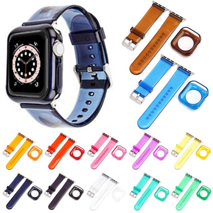 Jelly Watch Band + Case For Apple Watch Ultra 49mm&Watch Ultra 2 49mm / Series 9&8&7 45mm / SE 3&SE 2&6&SE&5&4 44mm / 3&2&1 42mm(Blue Green) - Watch Bands by buy2fix | Online Shopping UK | buy2fix