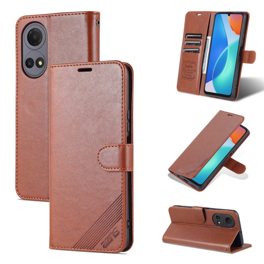 For Honor Play 30 Plus AZNS Sheepskin Texture Flip Leather Phone Case(Brown) - Honor Cases by AZNS | Online Shopping UK | buy2fix