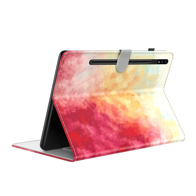 For Samsung Galaxy Tab S9 Watercolor Pattern Flip Leather Tablet Case(Spring Cherry) - Galaxy Tab S9 Cases by buy2fix | Online Shopping UK | buy2fix