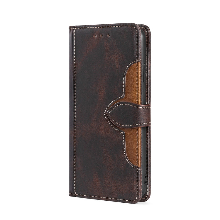 For Blackview A100 Skin Feel Straw Hat Magnetic Buckle Leather Phone Case(Brown) - More Brand by buy2fix | Online Shopping UK | buy2fix