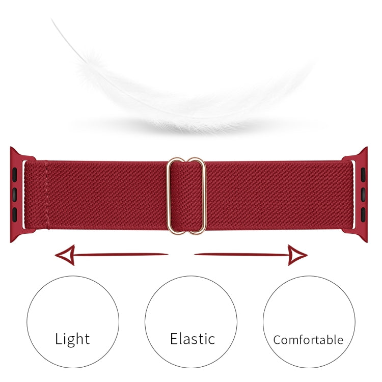 Polyester Nylon Watch Band For Apple Watch Ultra 49mm&Watch Ultra 2 49mm / Series 9&8&7 45mm / SE 3&SE 2&6&SE&5&4 44mm / 3&2&1 42mm(Wine Red) - Watch Bands by buy2fix | Online Shopping UK | buy2fix