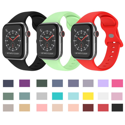 Butterfly Buckle Silicone Watch Band, Size: L For Apple Watch Ultra 49mm&Watch Ultra 2 49mm / Series 9&8&7 45mm / SE 3&SE 2&6&SE&5&4 44mm / 3&2&1 42mm(Rose Red) - Watch Bands by buy2fix | Online Shopping UK | buy2fix