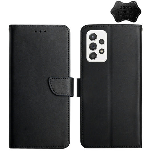 For Samsung Galaxy A53 5G Genuine Leather Fingerprint-proof Horizontal Flip Phone Case(Black) - Galaxy Phone Cases by buy2fix | Online Shopping UK | buy2fix