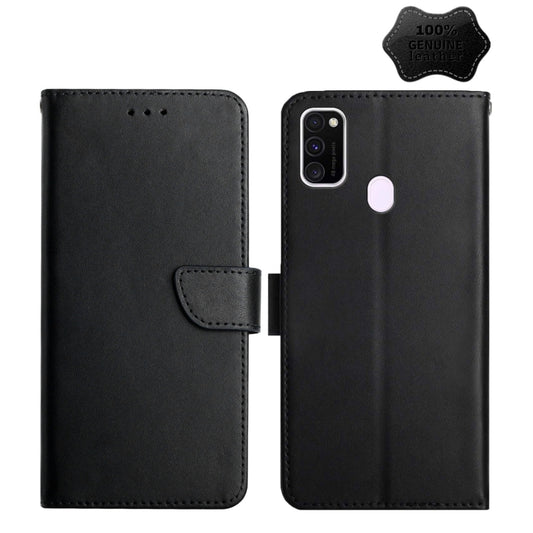 For Samsung Galaxy M21 / M30s Genuine Leather Fingerprint-proof Horizontal Flip Phone Case(Black) - Galaxy Phone Cases by buy2fix | Online Shopping UK | buy2fix