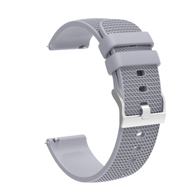 22mm Pockmarked Silver Buckle Silicone Watch Band for Huawei Watch / Samsung Galaxy Watch(Grey) - Watch Bands by buy2fix | Online Shopping UK | buy2fix