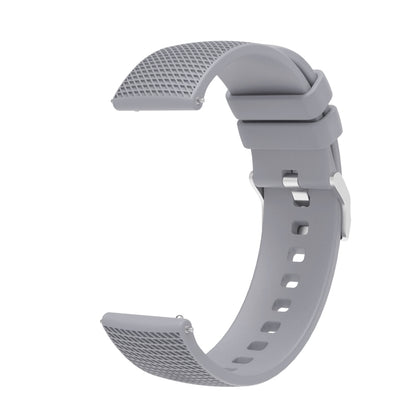 22mm Pockmarked Silver Buckle Silicone Watch Band for Huawei Watch / Samsung Galaxy Watch(Grey) - Watch Bands by buy2fix | Online Shopping UK | buy2fix