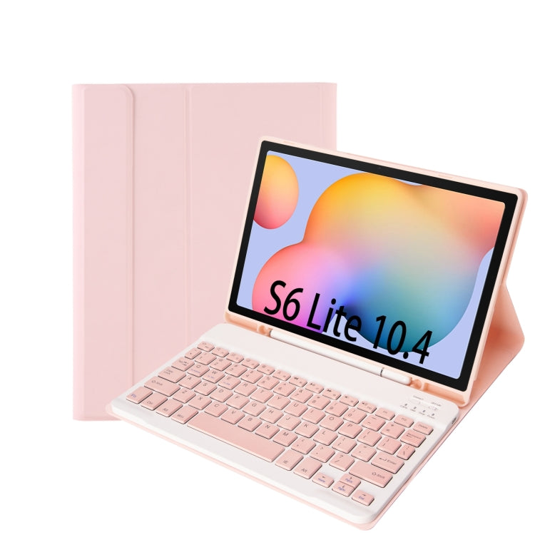 A610B Candy Color Bluetooth Keyboard Leather Case with Pen Slot For Samsung Galaxy Tab S6 Lite 10.4 inch SM-P610 / SM-P615(Pink) - Samsung Keyboard by buy2fix | Online Shopping UK | buy2fix