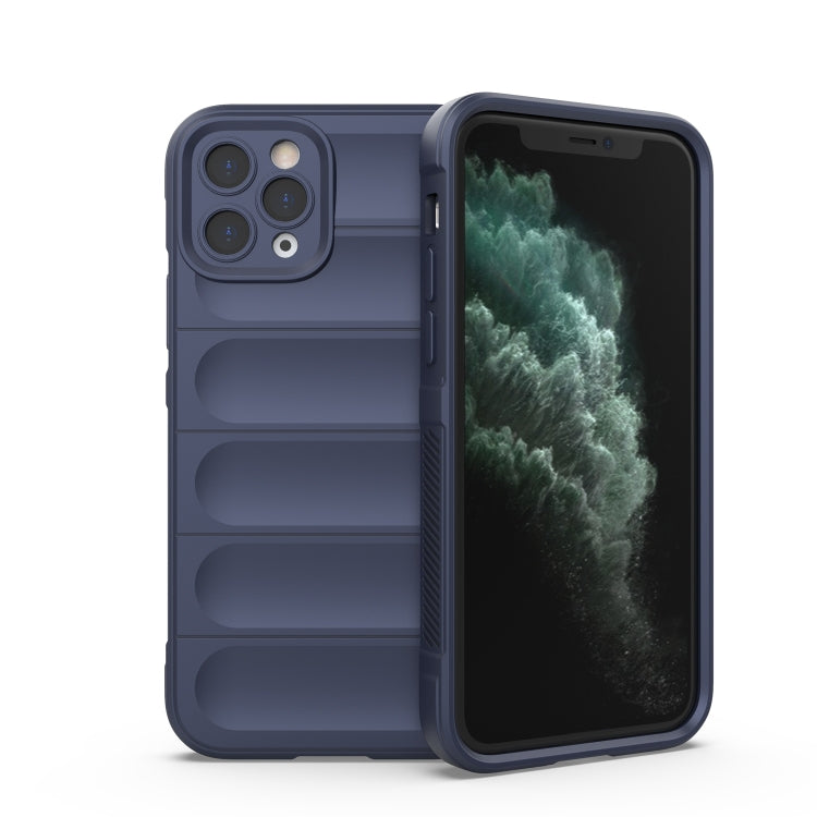 For iPhone 11 Pro Magic Shield TPU + Flannel Phone Case (Dark Blue) - iPhone 11 Pro Cases by buy2fix | Online Shopping UK | buy2fix