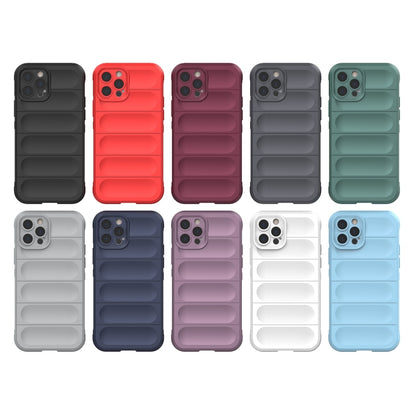 For iPhone 12 Pro Magic Shield TPU + Flannel Phone Case(Light Blue) - iPhone 12 / 12 Pro Cases by buy2fix | Online Shopping UK | buy2fix