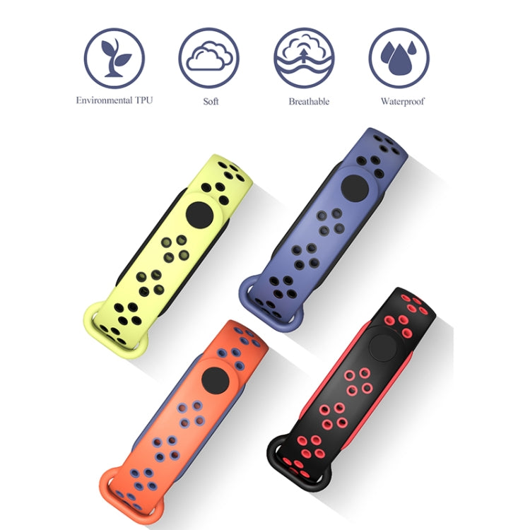 For Xiaomi Mi Band 5/6/7 Mijobs Sport Two-color TPU Watch Band(Midnight Blue+Black) - Watch Bands by MIJOBS | Online Shopping UK | buy2fix