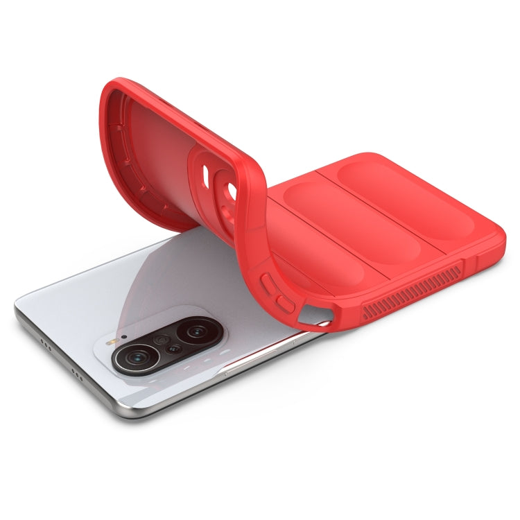 For Xiaomi Redmi K40 Magic Shield TPU + Flannel Phone Case(Red) - Xiaomi Cases by buy2fix | Online Shopping UK | buy2fix