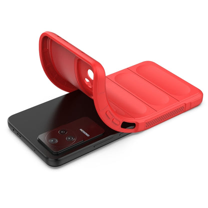 For Xiaomi Redmi K40S Magic Shield TPU + Flannel Phone Case(Red) - Xiaomi Cases by buy2fix | Online Shopping UK | buy2fix