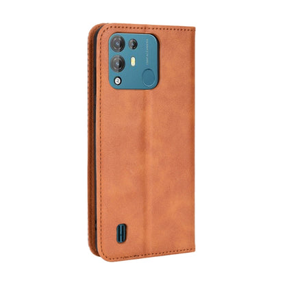 For Blackview A55 Pro Magnetic Buckle Retro Texture Leather Phone Case(Brown) - More Brand by buy2fix | Online Shopping UK | buy2fix