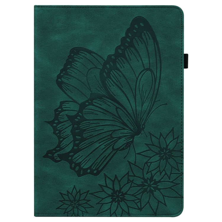 For iPad Pro 11 2022 / 2021 / 2020 / Air 2020 10.9 / 11 2024 Big Butterfly Embossed Smart Leather Tablet Case(Green) - iPad Pro 11 (2022/2021) Cases by buy2fix | Online Shopping UK | buy2fix