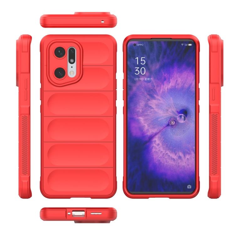 For OPPO Find X5 Pro Magic Shield TPU + Flannel Phone Case(Light Blue) - OPPO Cases by buy2fix | Online Shopping UK | buy2fix