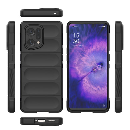 For OPPO Find X5 Magic Shield TPU + Flannel Phone Case(Light Blue) - OPPO Cases by buy2fix | Online Shopping UK | buy2fix