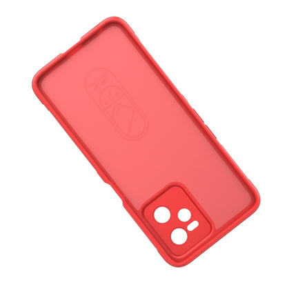 For OPPO Realme C35 Magic Shield TPU + Flannel Phone Case(Red) - Realme Cases by buy2fix | Online Shopping UK | buy2fix