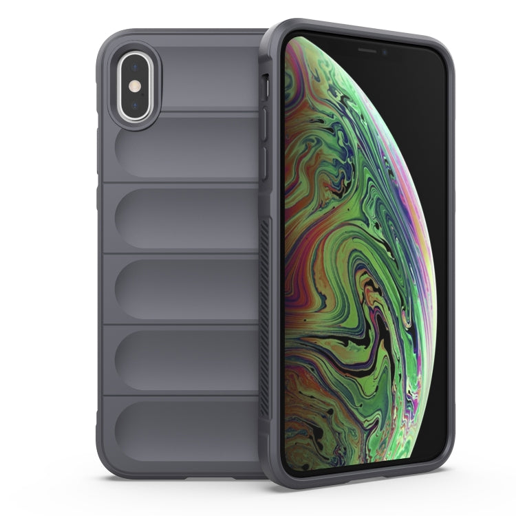 For iPhone XS Max Magic Shield TPU + Flannel Phone Case(Dark Grey) - More iPhone Cases by buy2fix | Online Shopping UK | buy2fix