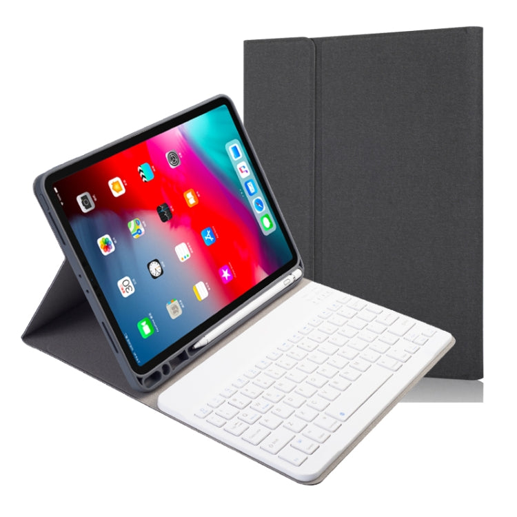 RK11 Cloth Texture Detachable Magnetic Bluetooth Keyboard Horizontal Flip Leather Tablet Case for iPad Pro 11 2020 / 2018 with Holder & Pen Slot(Black) - For iPad Pro by buy2fix | Online Shopping UK | buy2fix