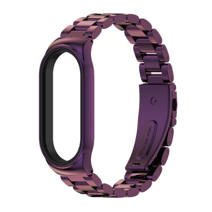 For Xiaomi Mi Band 7 / 7 NFC MIJOBS CS Three-Bead Metal Stainless Steel Watch Band(Purple) - Watch Bands by MIJOBS | Online Shopping UK | buy2fix