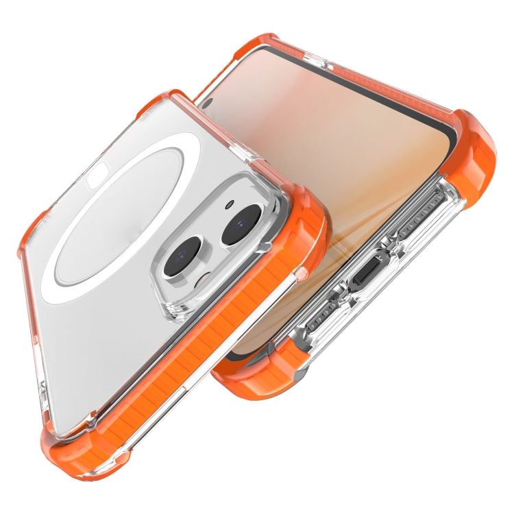 For iPhone 14 Magsafe Magnetic Acrylic Shockproof Phone Case (Orange) - iPhone 14 Cases by buy2fix | Online Shopping UK | buy2fix