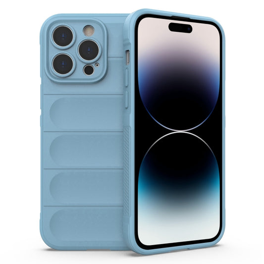 For iPhone 14 Pro Magic Shield TPU + Flannel Phone Case(Light Blue) - iPhone 14 Pro Cases by buy2fix | Online Shopping UK | buy2fix