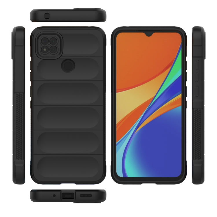 For Xiaomi Redmi 9C Magic Shield TPU + Flannel Phone Case(Dark Grey) - Xiaomi Cases by buy2fix | Online Shopping UK | buy2fix