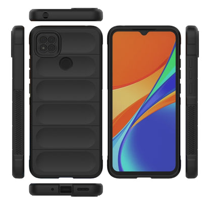 For Xiaomi Redmi 9C Magic Shield TPU + Flannel Phone Case(Black) - Xiaomi Cases by buy2fix | Online Shopping UK | buy2fix