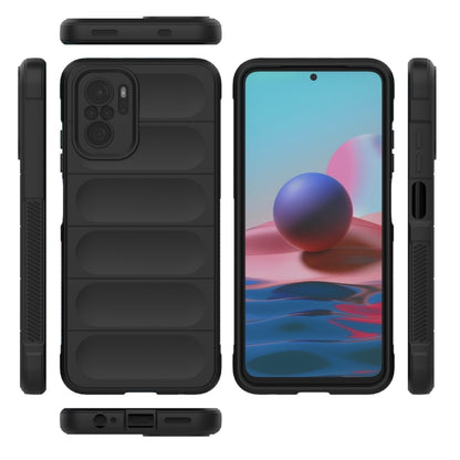 For Xiaomi Redmi Note 10 4G Magic Shield TPU + Flannel Phone Case(Dark Grey) - Xiaomi Cases by buy2fix | Online Shopping UK | buy2fix