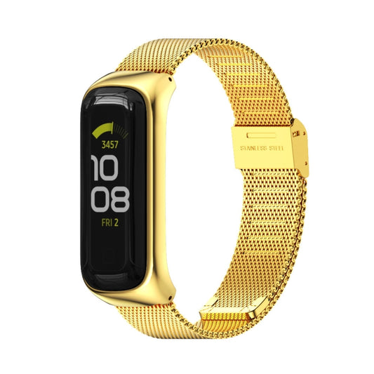 For Samsung Galaxy Fit 2 MIJOBS Milan Buckle Stainless Steel Watch Band(Gold) - Watch Bands by MIJOBS | Online Shopping UK | buy2fix