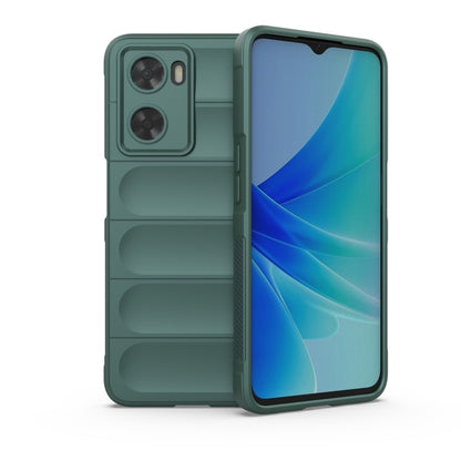 For OPPO A57 4G Global Magic Shield TPU + Flannel Phone Case(Dark Green) - OPPO Cases by buy2fix | Online Shopping UK | buy2fix