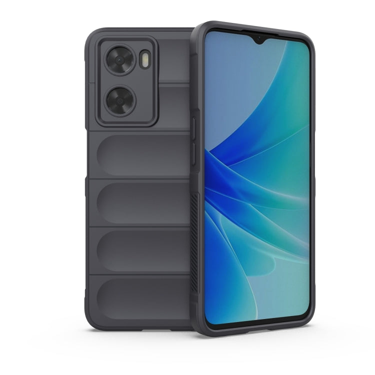 For OPPO A57 4G Global Magic Shield TPU + Flannel Phone Case(Dark Grey) - OPPO Cases by buy2fix | Online Shopping UK | buy2fix