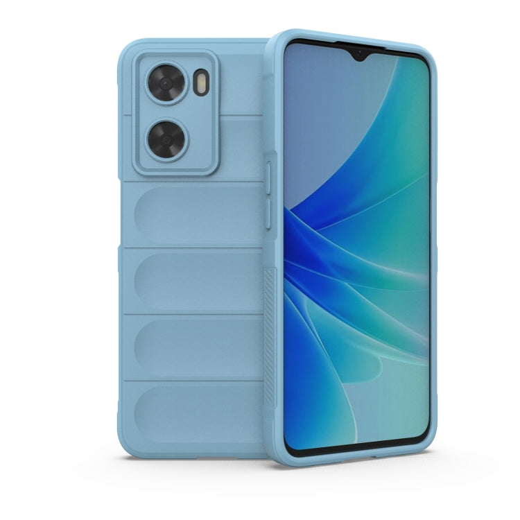 For OPPO A57 4G Global Magic Shield TPU + Flannel Phone Case(Light Blue) - OPPO Cases by buy2fix | Online Shopping UK | buy2fix