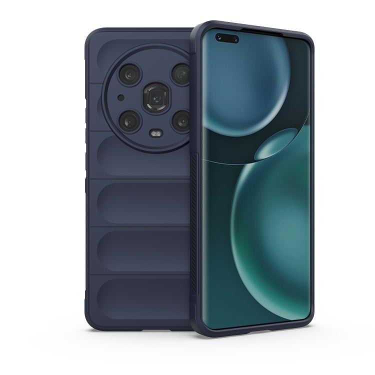 For Honor Magic4 Pro Magic Shield TPU + Flannel Phone Case(Dark Blue) - Honor Cases by buy2fix | Online Shopping UK | buy2fix