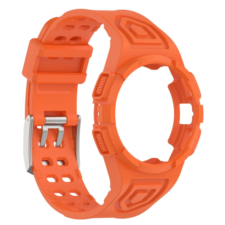 For Samsung Galaxy Watch4 40mm Silicone Integrated Watch Band(Orange) - Watch Bands by buy2fix | Online Shopping UK | buy2fix