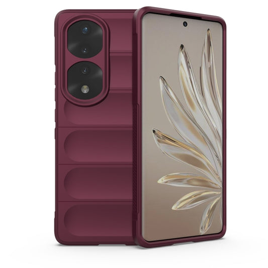 For Honor 70 Pro 5G Magic Shield TPU + Flannel Phone Case(Wine Red) - Honor Cases by buy2fix | Online Shopping UK | buy2fix