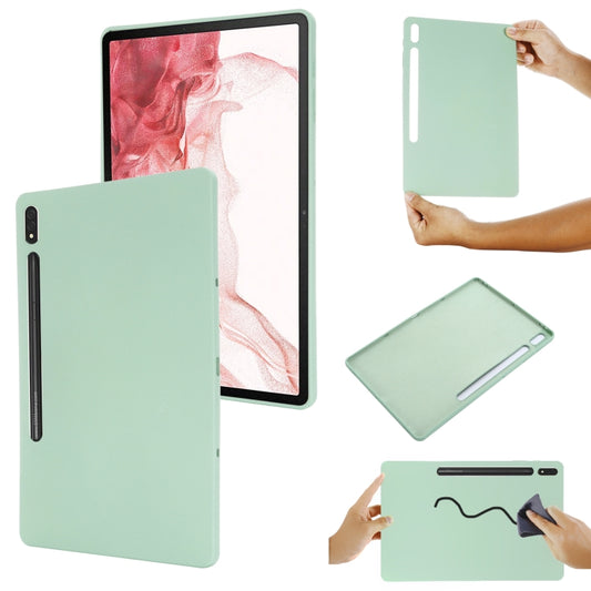 For Samsung Galaxy Tab S8+/Tab S7+/Tab S7 FE Pure Color Liquid Silicone Shockproof Full Coverage Tablet Case(Green) - Galaxy Tab S8+ Cases by buy2fix | Online Shopping UK | buy2fix