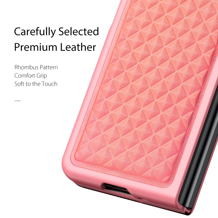 For Samsung Galaxy Z Fold3 5G DUX DUCIS Venice Series Shockproof Genuine Leather Phone Case(Pink) - Galaxy Phone Cases by DUX DUCIS | Online Shopping UK | buy2fix