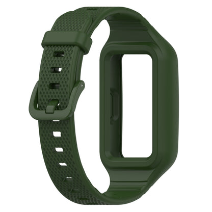 For Huawei Band 8 / Huawei Band 7 / Honor Band 6 Universal Integrated Silicone Watch Band(Army Green) - Watch Bands by buy2fix | Online Shopping UK | buy2fix