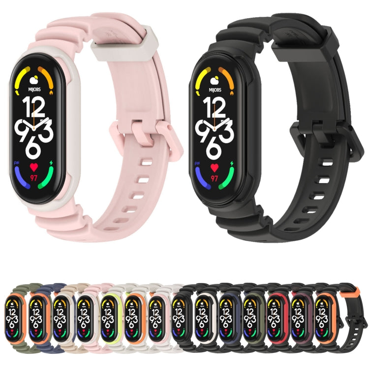 For Xiaomi Mi Band 5 / 6 / 7 MIJOBS GS Unibody Two-color Watch Band(Midnight Blue Orange) - Watch Bands by MIJOBS | Online Shopping UK | buy2fix