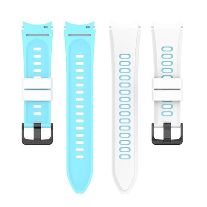 For Samsung Galaxy Watch5 Pro 45mm/5 44mm/5 40mm Two-color Silicone Strap Watch Band(White Sky Blue) - Watch Bands by buy2fix | Online Shopping UK | buy2fix