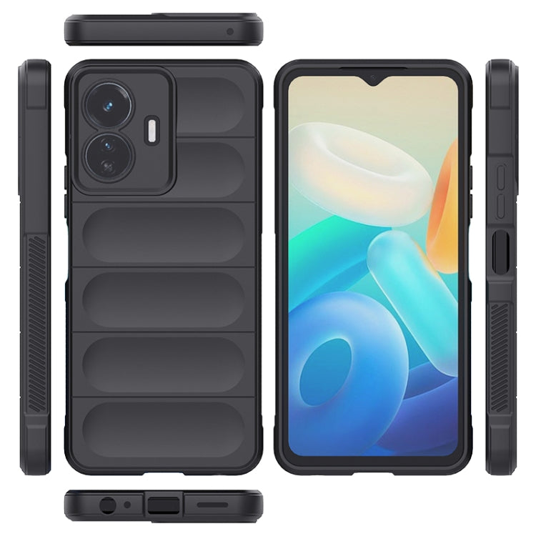 For vivo Y77 5G Global Magic Shield TPU + Flannel Phone Case(Dark Blue) - vivo Cases by buy2fix | Online Shopping UK | buy2fix