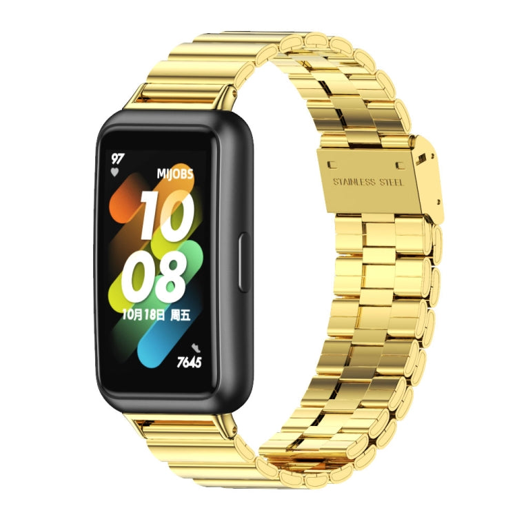 For Huawei Band 7 / 7 NFC Mijobs Bamboo Stainless Steel Metal Buckle Watch Band(Gold) - Watch Bands by MIJOBS | Online Shopping UK | buy2fix