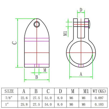 25mm 316 Stainless Steel Parasol Awning Yacht Movable Sliding Sleeve - Marine Accessories & Parts by buy2fix | Online Shopping UK | buy2fix