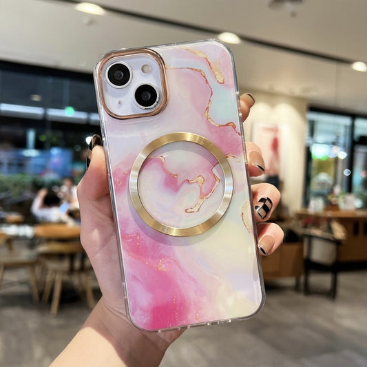 For iPhone 13 Pro Max Gilt Marble Magsafe Phone Case (Pink) - iPhone 13 Pro Max Cases by buy2fix | Online Shopping UK | buy2fix