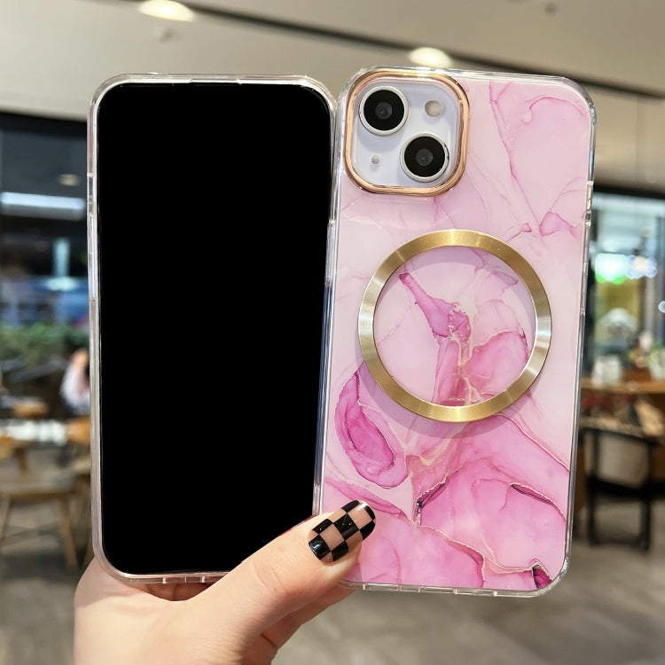 For iPhone 11 Pro Max Gilt Marble Magsafe Phone Case (Pink) - iPhone 11 Pro Max Cases by buy2fix | Online Shopping UK | buy2fix