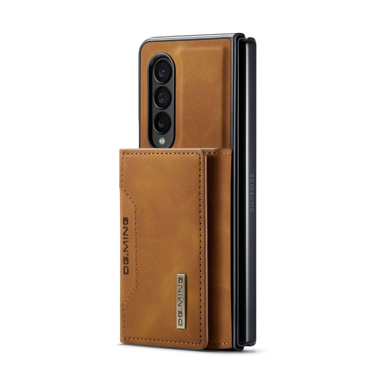 For Samsung Galaxy Z Fold3 5G DG.MING M2 Series 3-Fold Multi Card Bag Phone Case(Brown) - Galaxy Phone Cases by DG.MING | Online Shopping UK | buy2fix