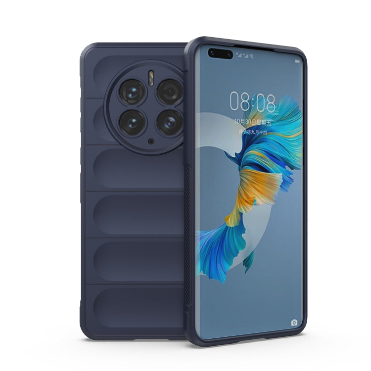 For Huawei Mate 50 Pro Magic Shield TPU + Flannel Phone Case(Dark Blue) - Huawei Cases by buy2fix | Online Shopping UK | buy2fix