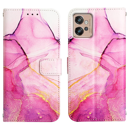 For Motorola Moto G32 PT003 Marble Pattern Flip Leather Phone Case(Pink Purple) - Motorola Cases by buy2fix | Online Shopping UK | buy2fix