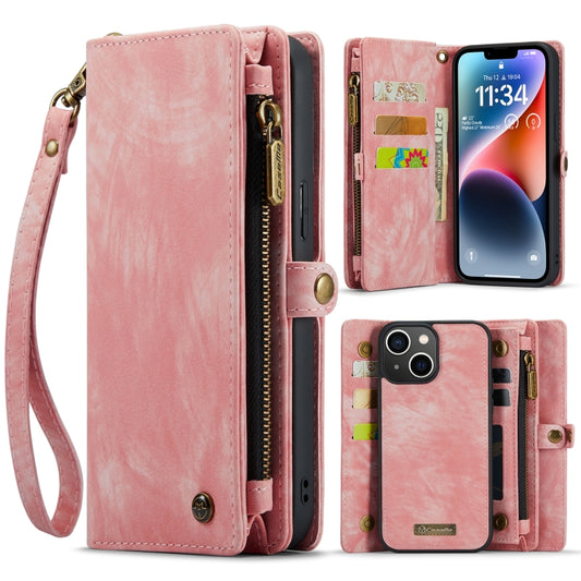 For iPhone 14 CaseMe 008 Detachable Multifunctional Leather Phone Case(Pink) - iPhone 14 Cases by CaseMe | Online Shopping UK | buy2fix